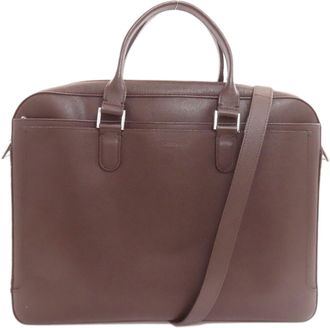 Longchamp Brown Leather Briefcase (Pre-Owned)