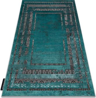 RugsX Alfombra De Luxe Moderna 1516 Marco Vintage - Structural Verde / Antracita Green 140x190 Cm
