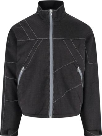 Kiko Kostadinov Brown Fosco Textured Wool Zip Jacket