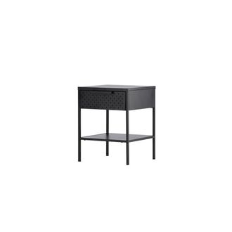 ebuy24 Mesilla de noche sacs 1 caj&oacute;n 1 estante color negro