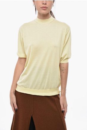 Bottega Veneta Short-sleeved Cashmere Sweater with Crew Neck size S