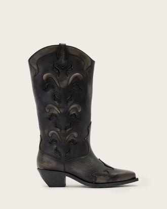 AllSaints Dolly Western Leather Boots