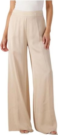 Access Fashion Wijde Pijpen Zandkleurige Broek - Dames - Wijde Broeken - Beige - XL - Polyester - Broeken