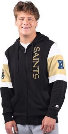 Starter Mens Starter Black New Orleans Saints Extreme Full-Zip Hoodie at Nordstrom, Size Large