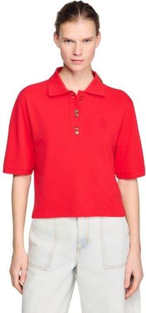 Sandro Fancy button polo shirt in Red at Nordstrom, Size X-Large