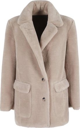 Urban Code Reversible Taupe Jacket With Shearling Details