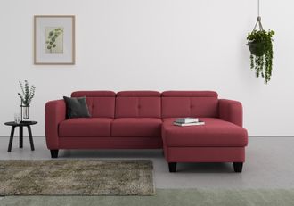 Sit&more Ecksofa »Belluci L-Form« inklusive Federkern, wahlweise mit Bettfunktion und Bettkasten