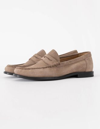 HUGO BOSS Mens BOSS Orange Tevan Mens Suede Moccasin Shoes - Medium Beige 260 - Tan - Size: 12