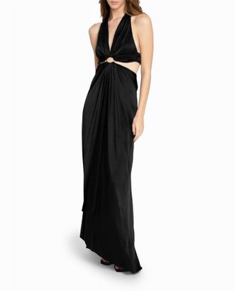 Nicole Miller Cut Out Gown Dress In Black