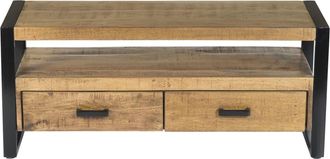 Moloo Mueble de TV de 120 cm en madera maciza y metal