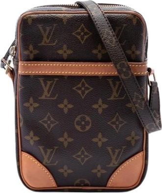 Louis Vuitton Pre-owned Danube Cross Body Bag - Dames - Vintage Schoudertas - Bruin - ONE Size - Leer - Vintage