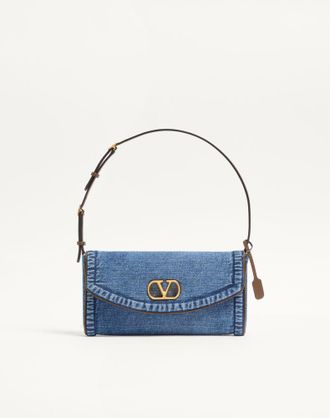 Valentino Garavani Valentino Garavani DeVain Small Denim Shoulder Bag Wo