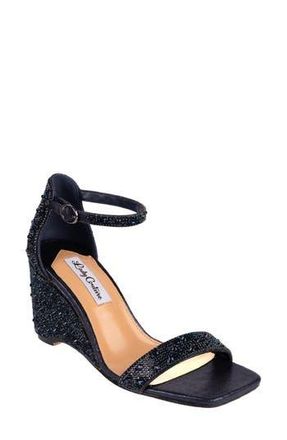 Lady Couture Kloe Crystal Embellished Wedge Sandal in Navy at Nordstrom Rack, Size 10