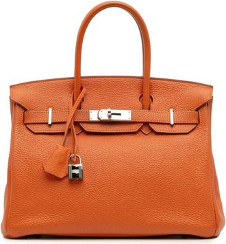 Herm&egrave;s Borsa a mano Birkin Retourne 30 in pelle Togo 2010 - Arancione