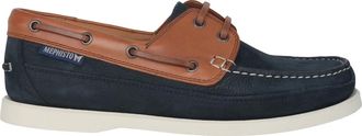 Mephisto Blauwe Bootschoenen - Hoogwaardig Nubuck Leer - Heren - Bootschoenen - Blauw - 40 1/2 EU - Leer - Schoenen