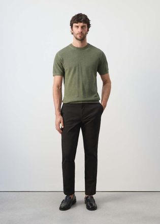 Mango Pantaloni Prato chino cropped tapered nero - Uomo - 42 - MANGO MAN
