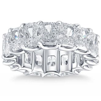 Pompeii3 11 1/2Ct TW Radiant Cut Diamond Eternity Ring 14k Gold or Platinum Lab Grown
