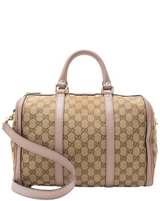 Gucci Beige Gg Canvas Joy Medium Boston Bag (Authentic Pre-Loved)
