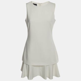 Moschino Boutique Moschino White Crepe Sleeveless Mini Dress