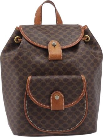 Celine Vintage Macadam Canvas Brown Canvas Backpack Bag (Pre-Owned)