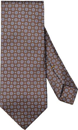 Eton Medallion Printed Silk Tie in Medium Brown at Nordstrom