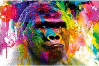 Schubiger M&ouml;bel Digitaldruck auf Glas Pop Art Gorilla