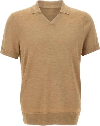HUGO BOSS Camel Truien - Heren - Polos - Beige - L - Tops