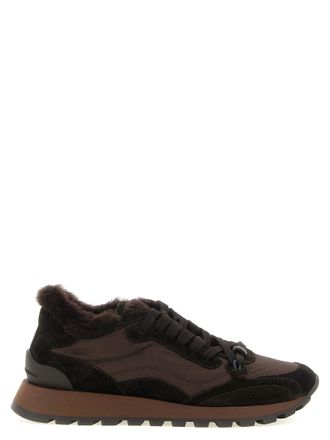 Brunello Cucinelli Black Calfskin Athletic Womens Sneakers