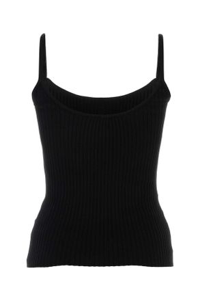 Courr&egrave;ges Womens Black Viscose Blend Top Exterior: Polyester Maglie Sweater