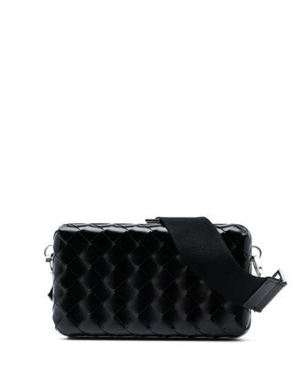 Bottega Veneta 2012-2025 Spazzolato Intrecciato Box Messenger Bag crossbody bag - Black