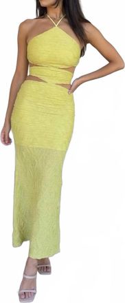 Elliatt Granada Halter Neck Dress In Pistachio