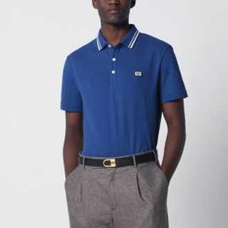 Valentino Polo blu con patch Vlogo