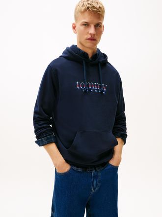 Tommy Jeans Hoodie TOMMY JEANS TJM REG ENTRY DNA PLAY, Herren, Gr. XXL, schwarz night navy, Sweatware, Obermaterial: 100% Baumwolle, regular fit normal, Rippb&uuml;ndc