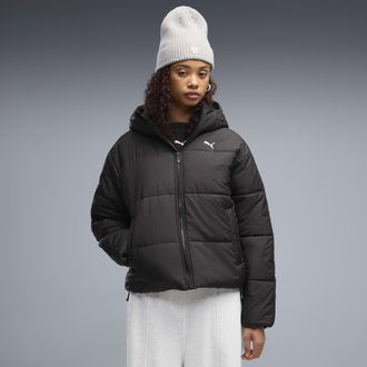 Puma Giacca imbottita con cappuccio Essentials dal taglio morbido da donna, Abbigliamento, Nero, XL
