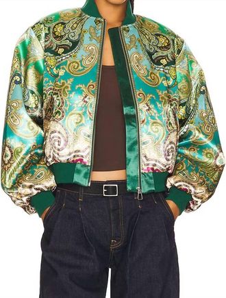 Alemais Clemenza Bomber Jacket In Blue