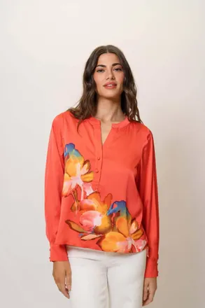 Hutch Rubin Top In Coral