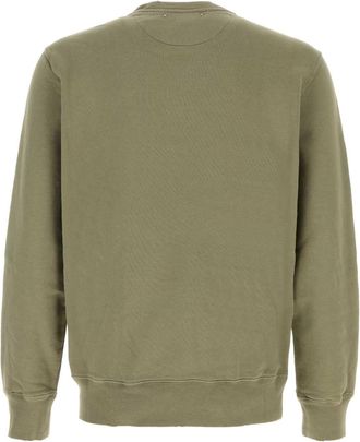 Golden Goose Mens Dyed Sweatshirt Green Cotton Sweater