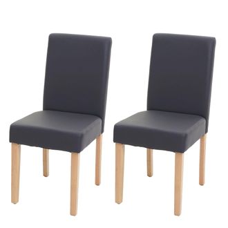 Hhg Nunca Usado] Juego De 2 Sillas De Comedor Silla De Cocina Littau, Polipiel, Gris Mate, Patas Claras