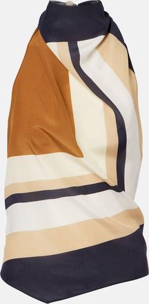 Sir. Printed halterneck silk top