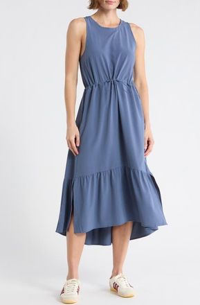 Zella Pursuit Tiered Midi Dress in Blue Vintage at Nordstrom, Size Medium