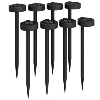 OUTSUNNY Solar Stake Lights 8 Pack - IP44 Pathway Lighting - Auto On/Off LED | TJ Hughes
