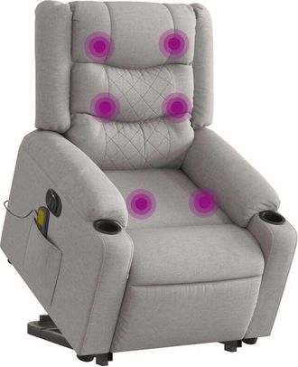 vidaXL Vidaxl - Sill&oacute;n De Masaje El&eacute;ctrico Reclinable Elevable Tela Gris Nube
