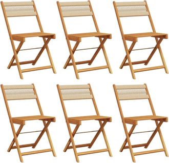 vidaXL Vidaxl - Sillas De Jard&iacute;n Plegables 6 Uds Madera Maciza Acacia Beige