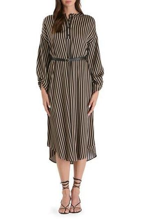 August Sky Stripe Balloon Sleeve Shirtdress in Taupe at Nordstrom Rack, Size Medium