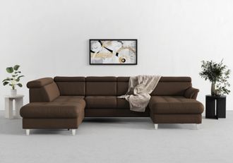 Sit&more Wohnlandschaft »Marano U-Form« inklusive Kopfteilverstellung, wahlweise mit Bettfunktion, Bettkasten