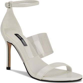 Nine West Vallie Ankle Strap Sandal in White at Nordstrom, Size 9.5