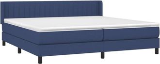 vidaXL Cama Box Spring Con Colch&oacute;n Tela Azul 200x200 Cm Vidaxl