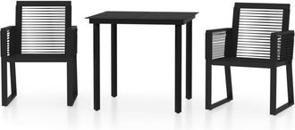vidaXL Juego De Comedor Para Jard&iacute;n 3 Piezas Negro Vidaxl