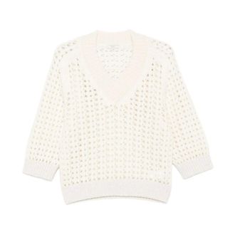 PESERICO Truien & Vesten, Dames, Wit, M, Wol, Gebreide Trui