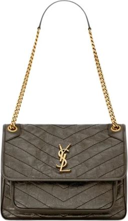 Saint Laurent Tassen, Dames, Bruin, ONE Size, Leer, Niki Medium in Vintage Leather